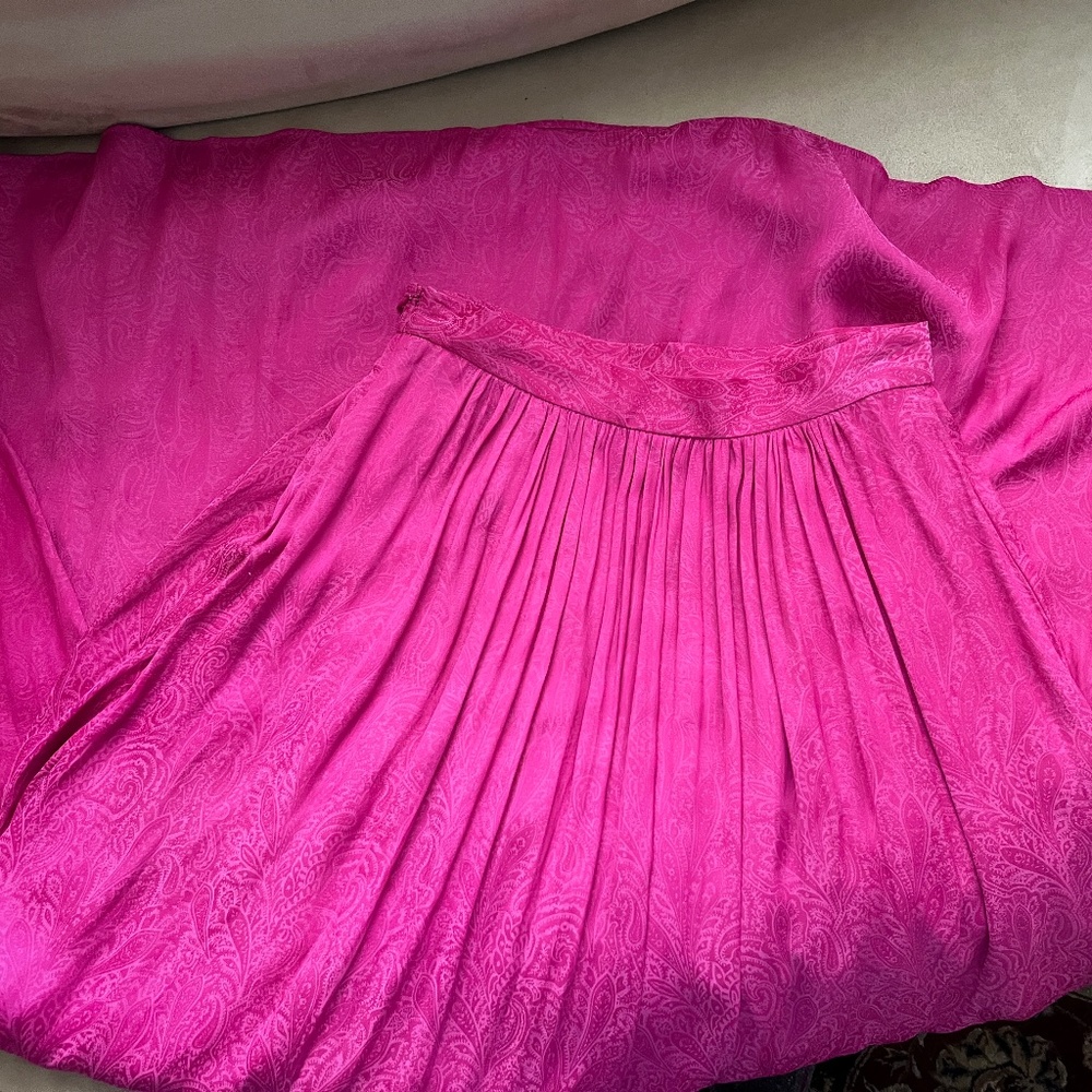 Anthro Silk Maxi Skirt of Pink